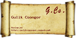 Gulik Csongor névjegykártya